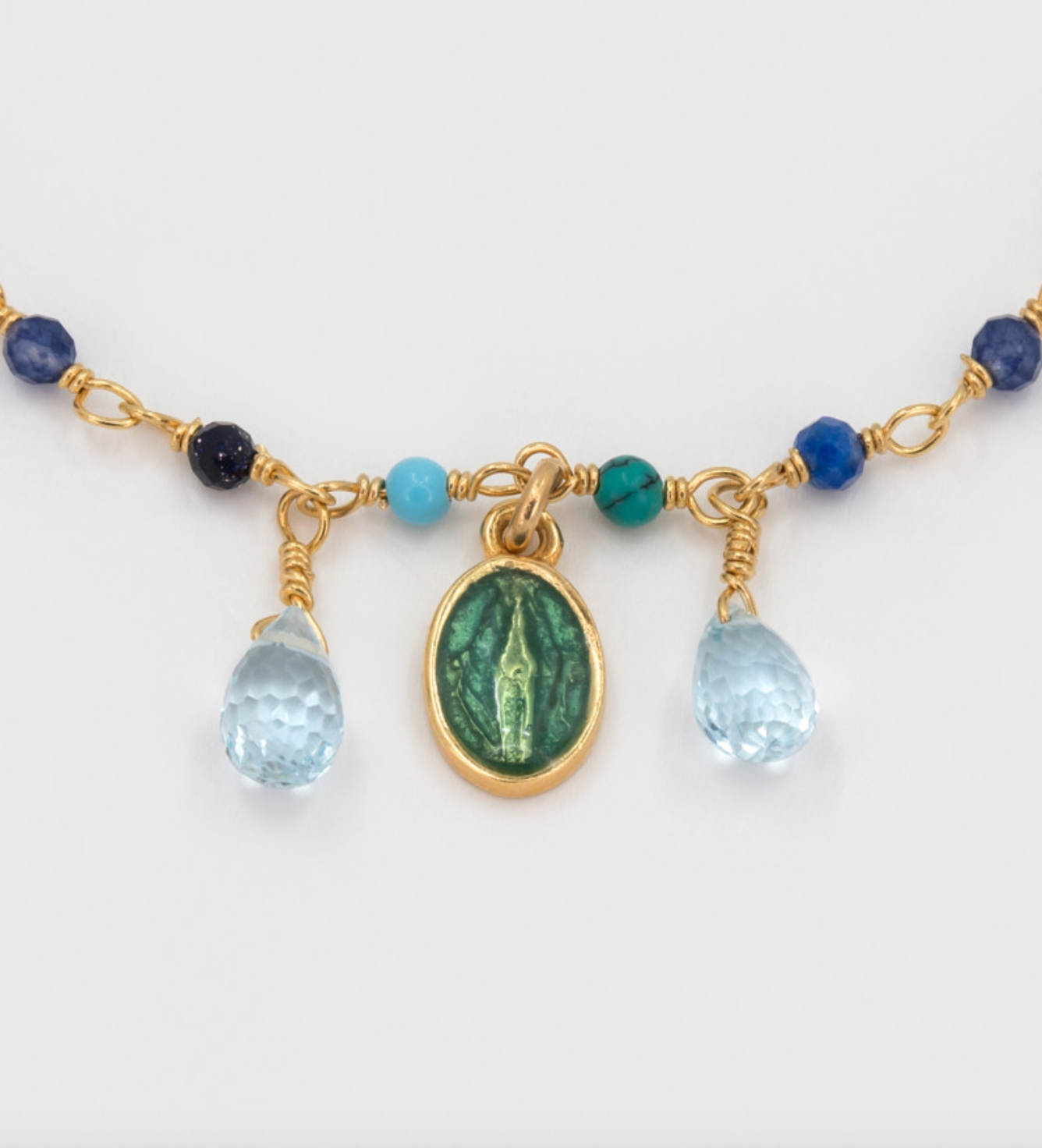 UNE A UNE - Bracelet INDE MADONE bleue