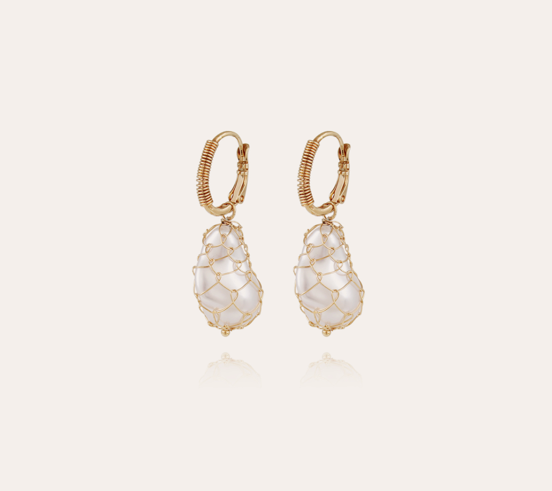GAS BIJOUX - Boucles d'oreilles TAO BIWA dorées à l'or fin