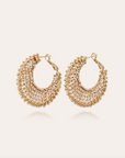 GAS BIJOUX - Boucles d'oreilles IZZIA strass grand modèle dorée à l' or fin