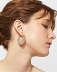 GAS BIJOUX - Boucles d'oreilles IZZIA strass grand modèle dorée à l' or fin