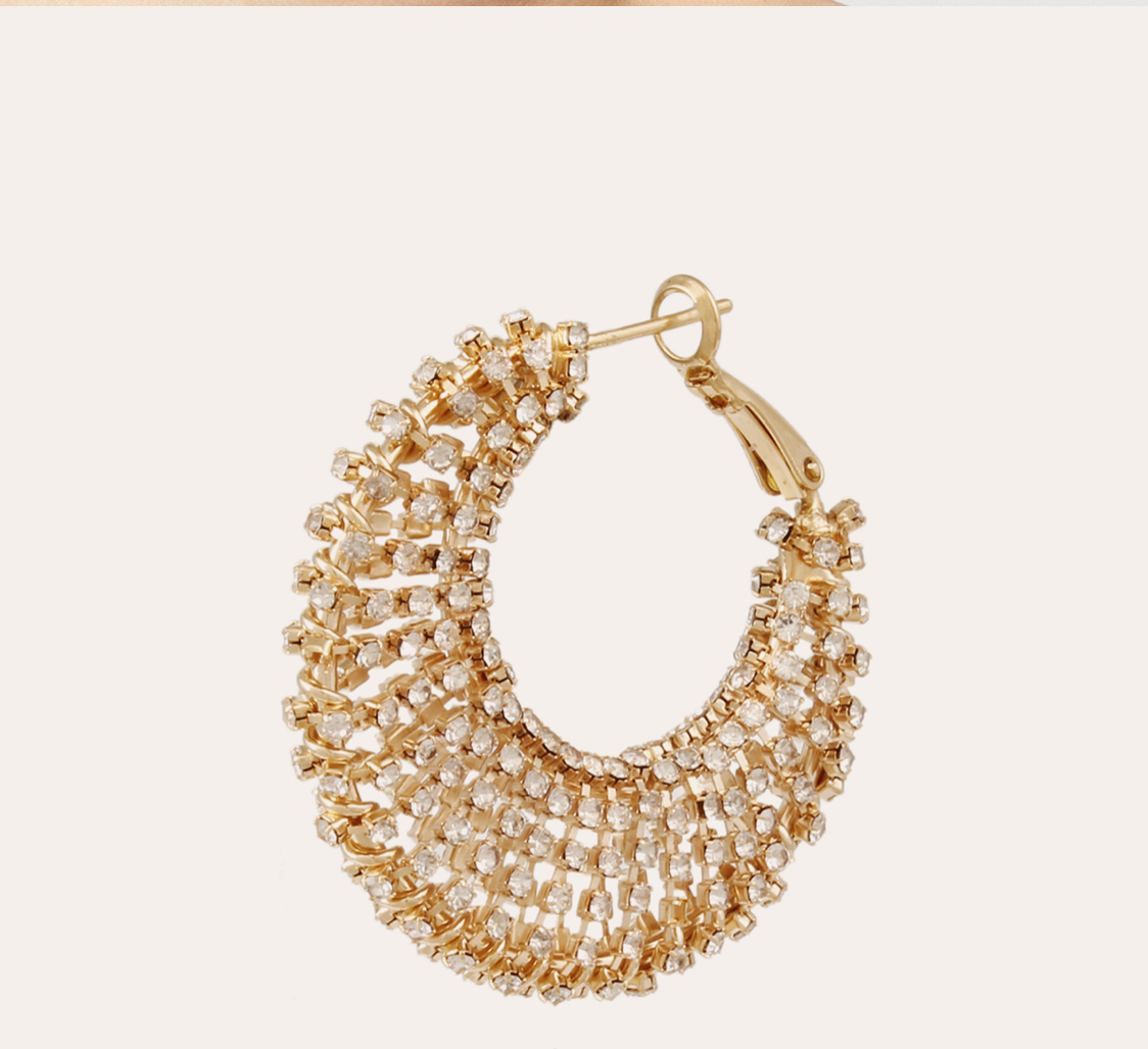 GAS BIJOUX - Boucles d'oreilles IZZIA strass grand modèle dorée à l' or fin
