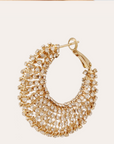 GAS BIJOUX - Boucles d'oreilles IZZIA strass grand modèle dorée à l' or fin