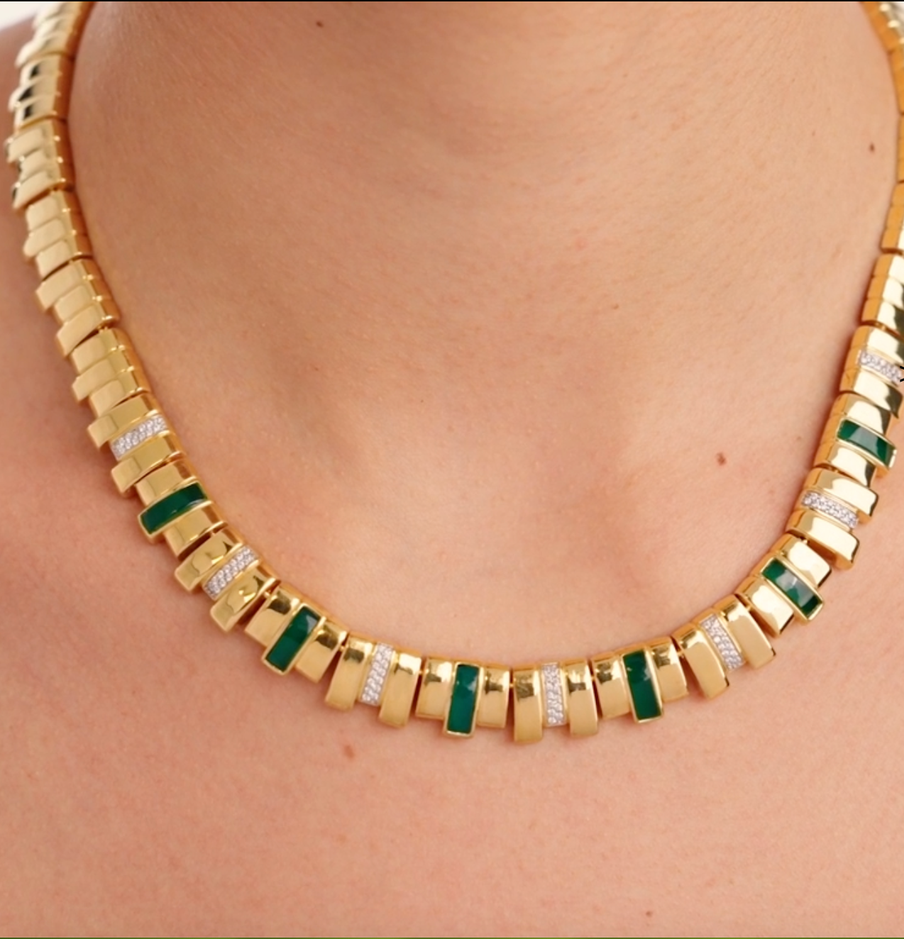 BE MAAD - Collier EMPREINTE - onyx vert