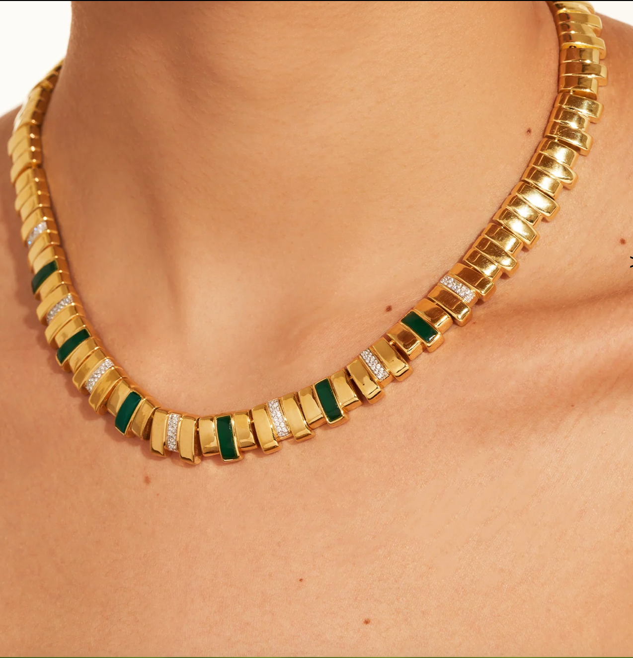 BE MAAD - Collier EMPREINTE - onyx vert