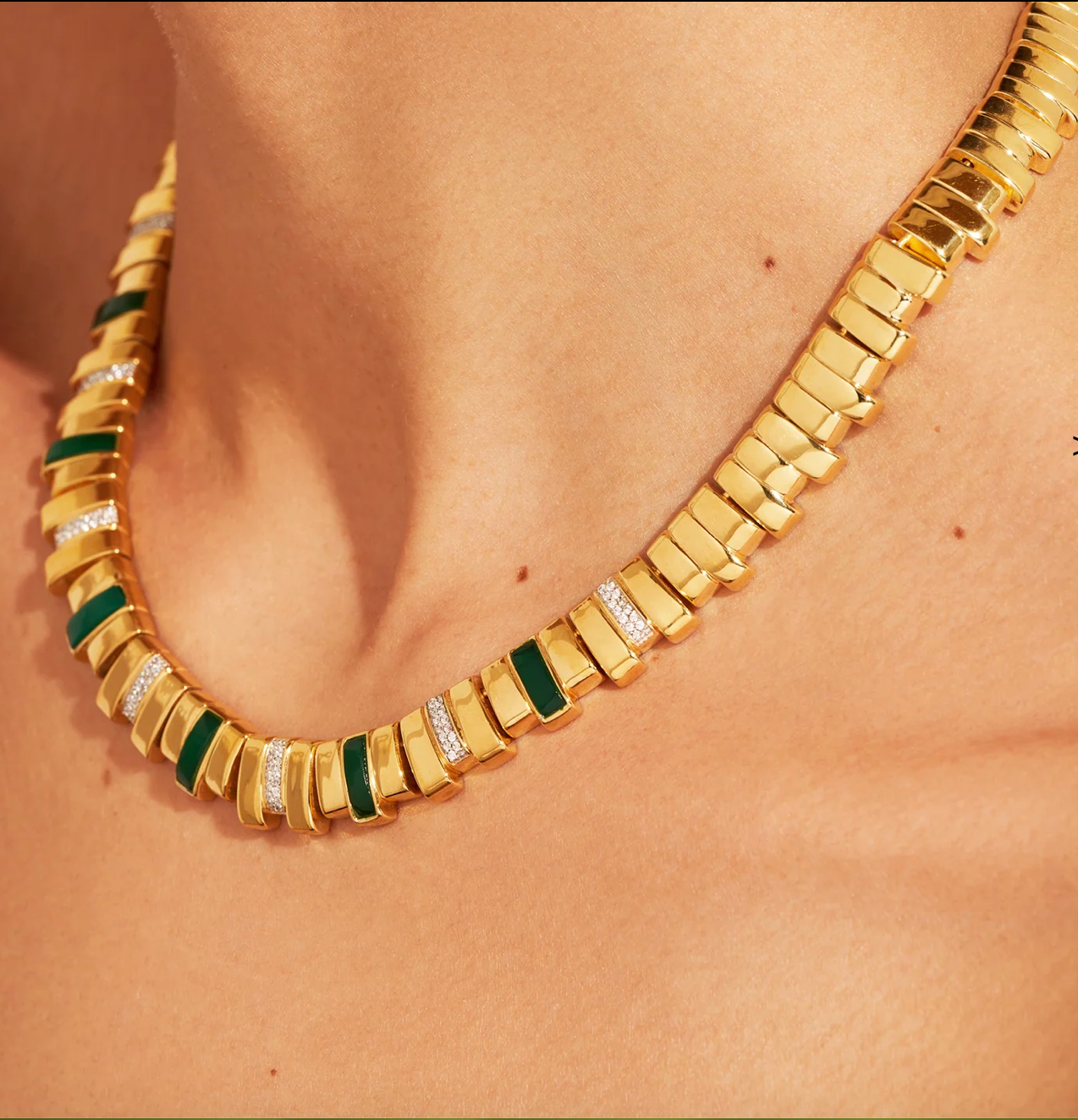 BE MAAD - Collier EMPREINTE - onyx vert