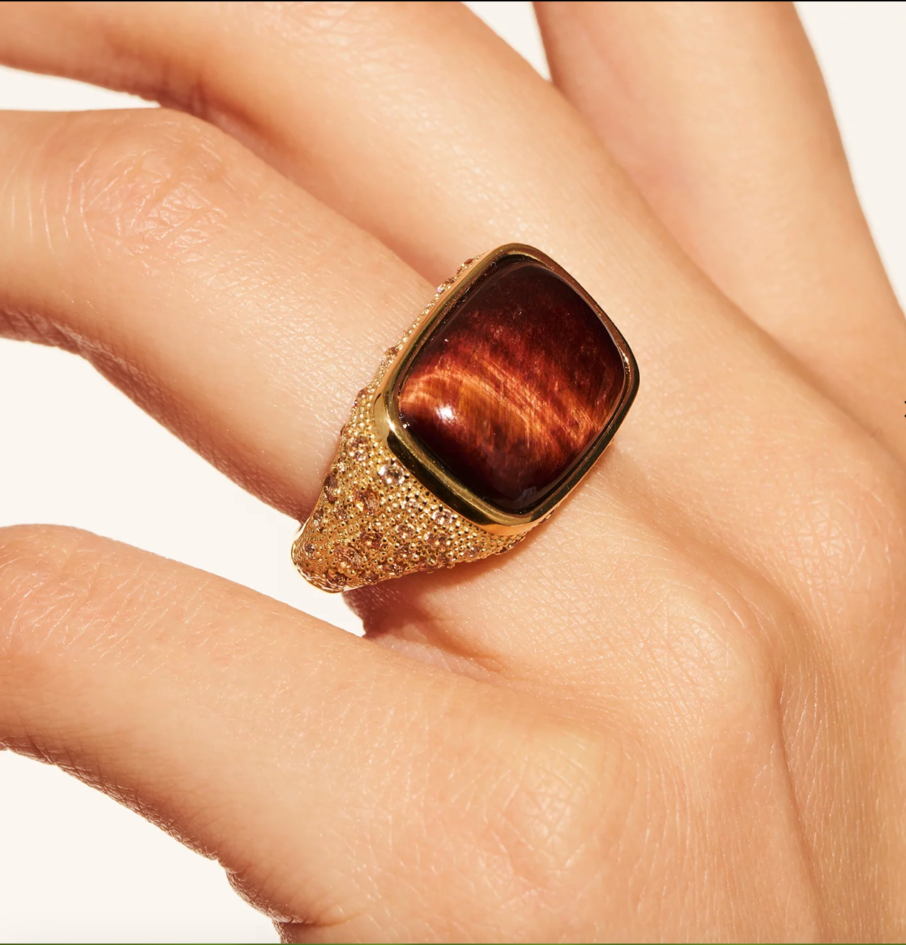 BE MADD - Bague EMPREINTE - Oeil de tigre