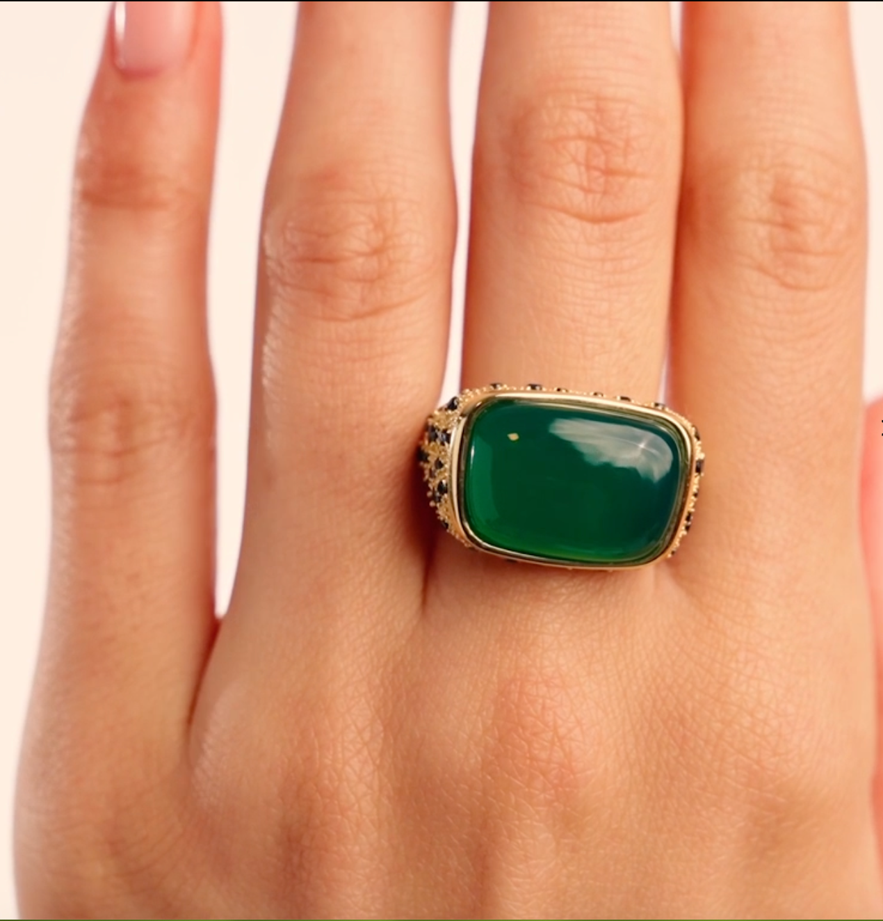 BE MAAD - Bague EMPREINTE - Onyx vert
