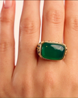 BE MAAD - Bague EMPREINTE - Onyx vert