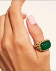 BE MAAD - Bague EMPREINTE - Onyx vert