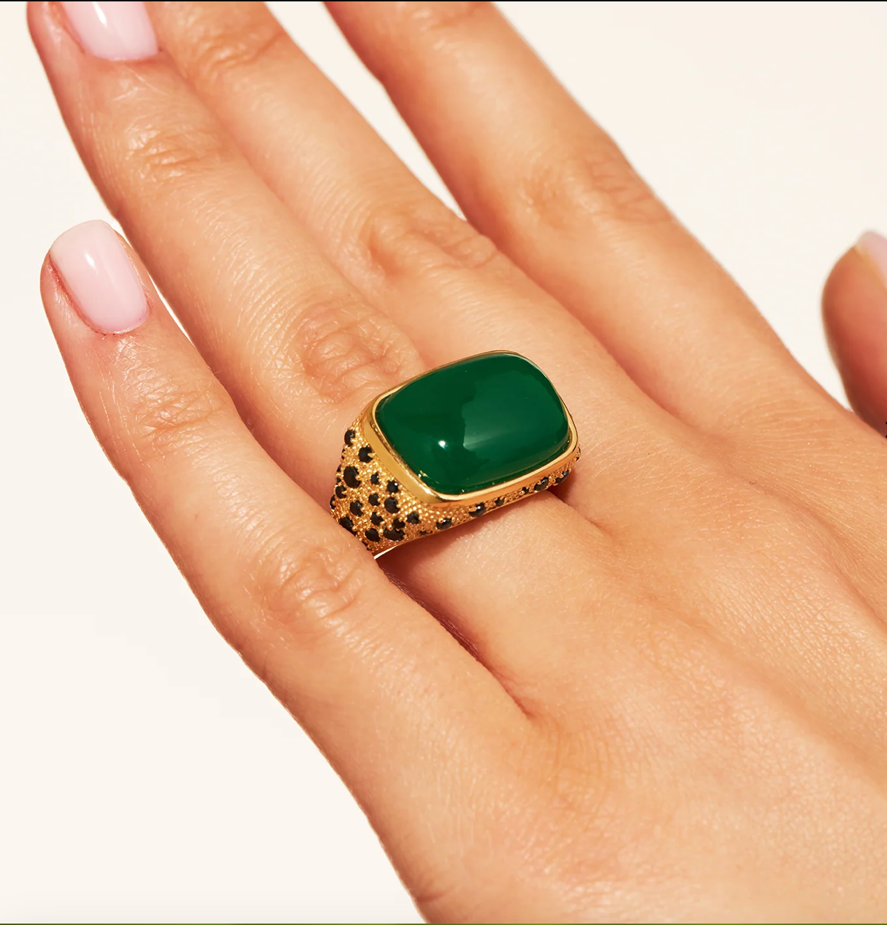 BE MAAD - Bague EMPREINTE - Onyx vert