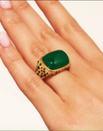 BE MAAD - Bague EMPREINTE - Onyx vert
