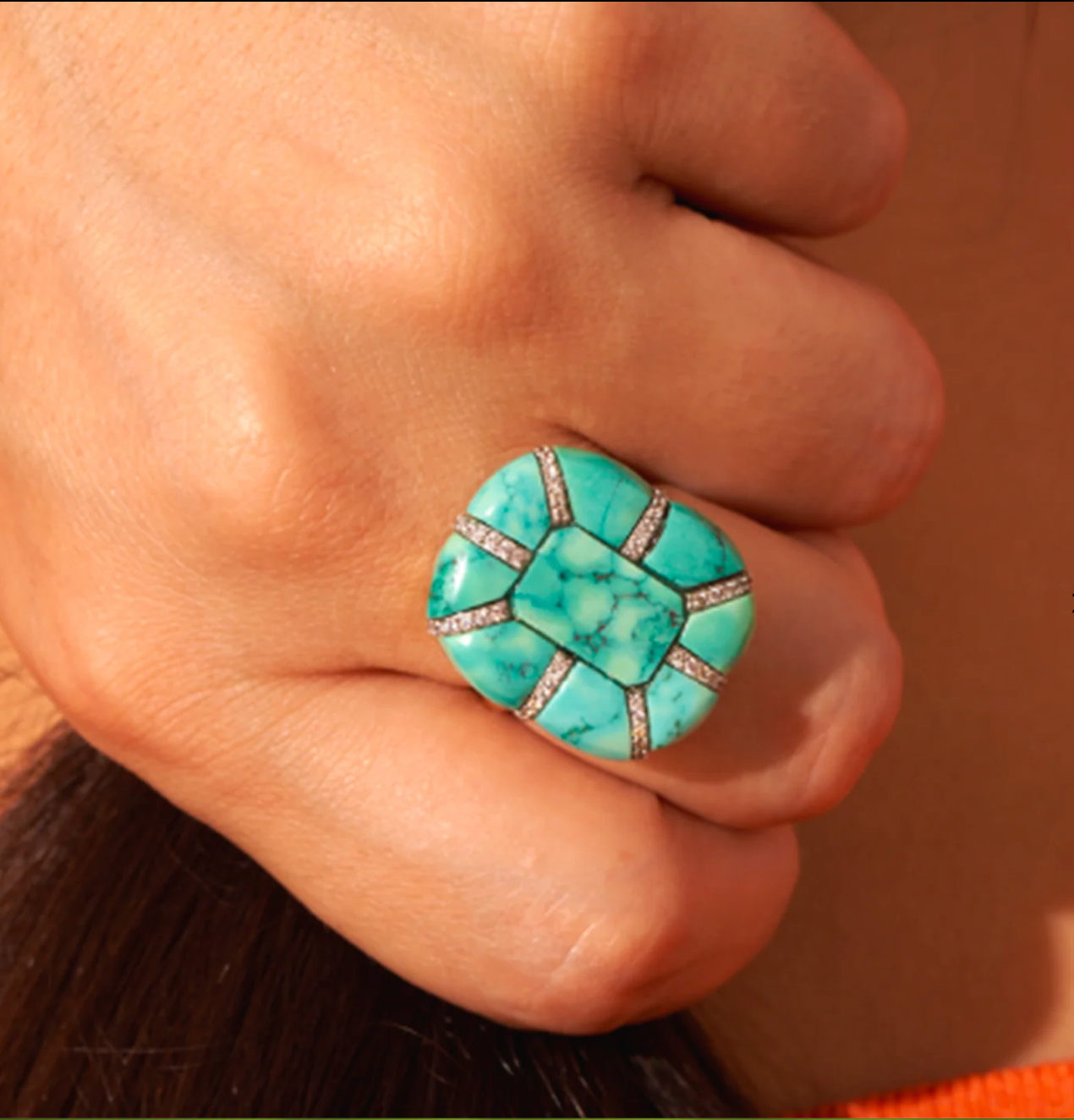 BE MAAD - Bague REEM turquoise