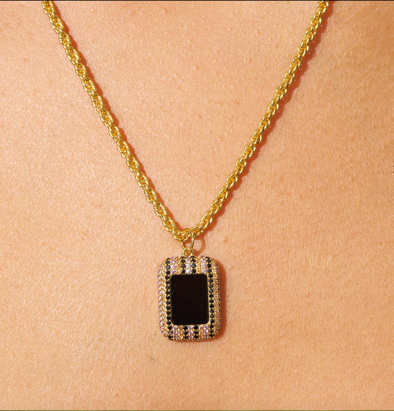 BE MAAD - Collier KARMA - Obsidienne dorée