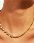 BE MAAD - Collier asymétrique RIVE D 'OR - Nacre