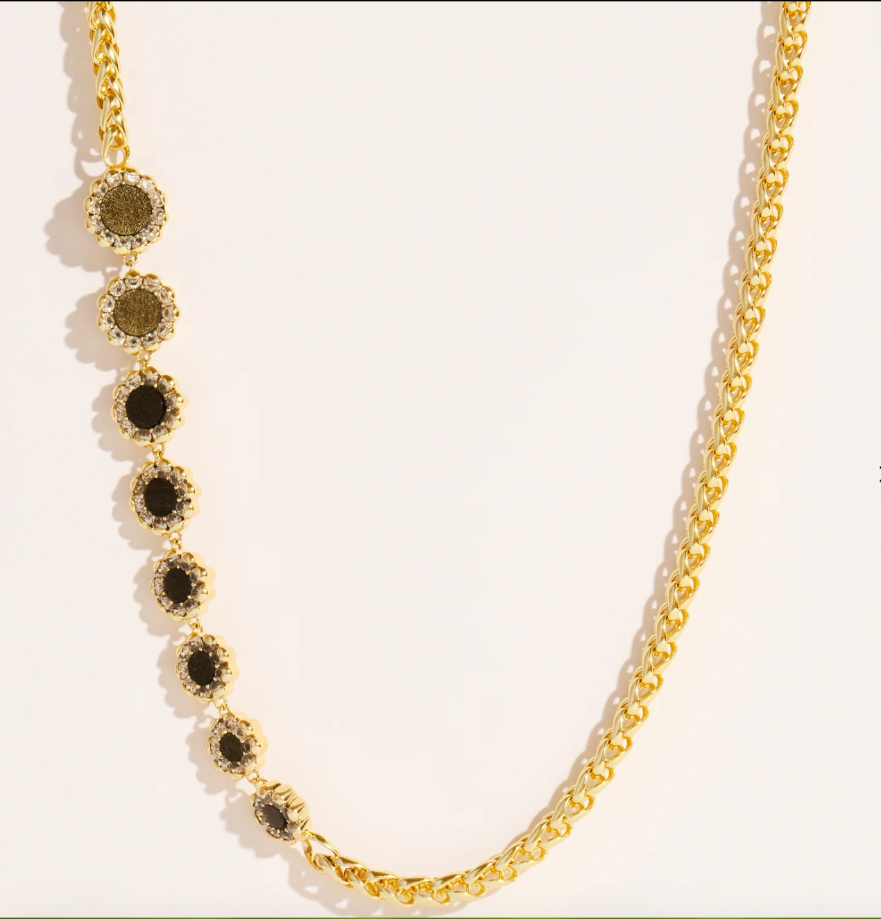 BE MAAD - Collier asymétrique RIVE D'OR - Obsidienne dorée