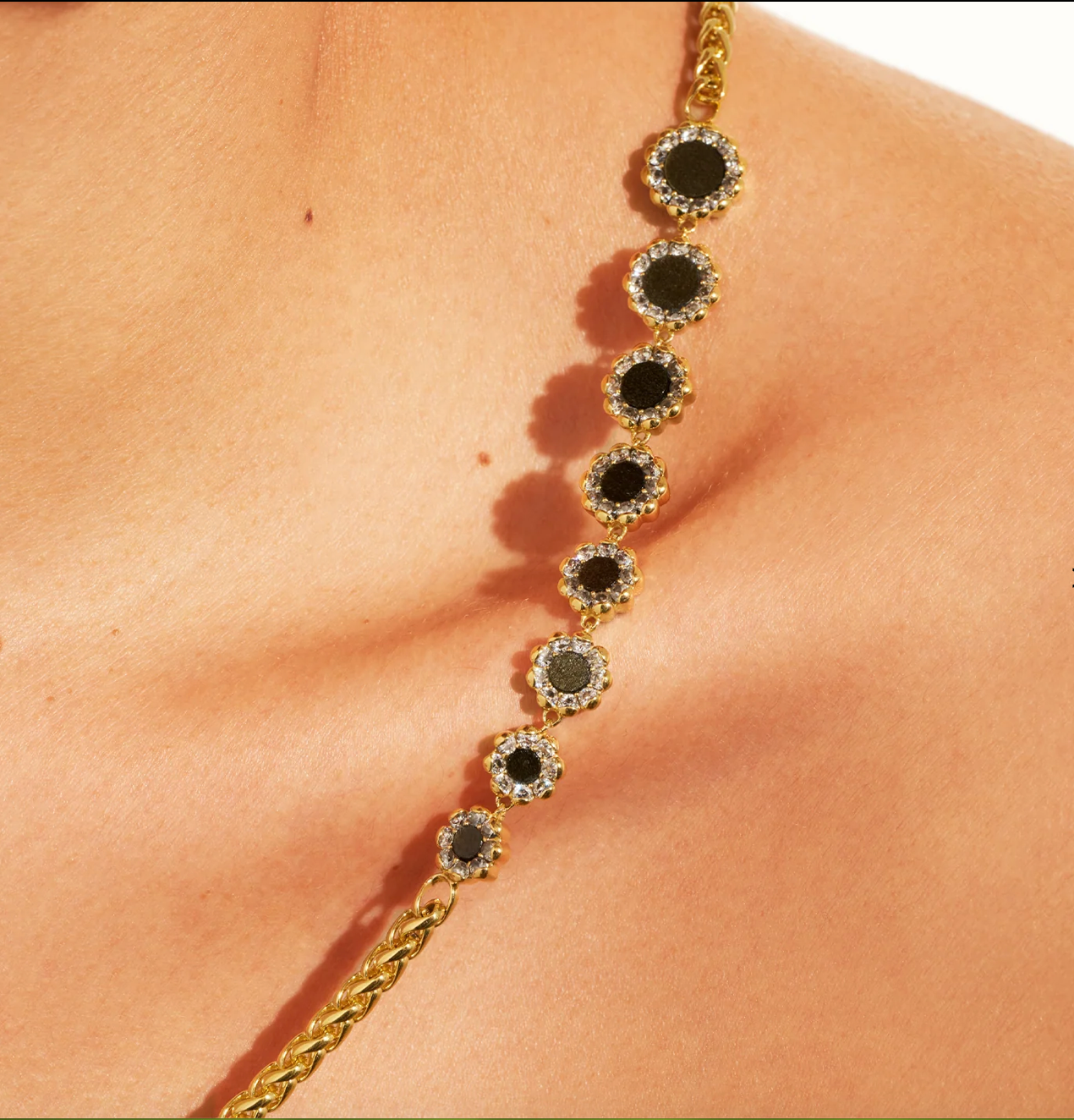 BE MAAD - Collier asymétrique RIVE D'OR - Obsidienne dorée