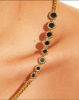 BE MAAD - Collier asymétrique RIVE D'OR - Obsidienne dorée