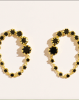BE MAAD - Boucles d'oreilles RIVE D'OR - Zircons noirs