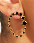 BE MAAD - Boucles d'oreilles RIVE D'OR - Zircons noirs