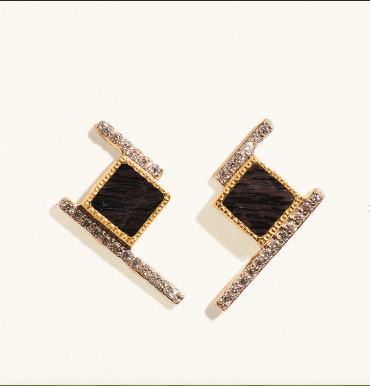 BE MAAD - Boucles d'oreilles KARA - Onyx texturé