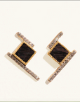 BE MAAD - Boucles d'oreilles KARA - Onyx texturé