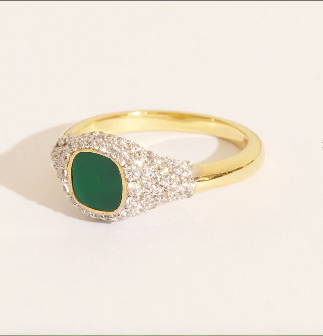 BE MAAD - Bague HOLI - Onyx vert