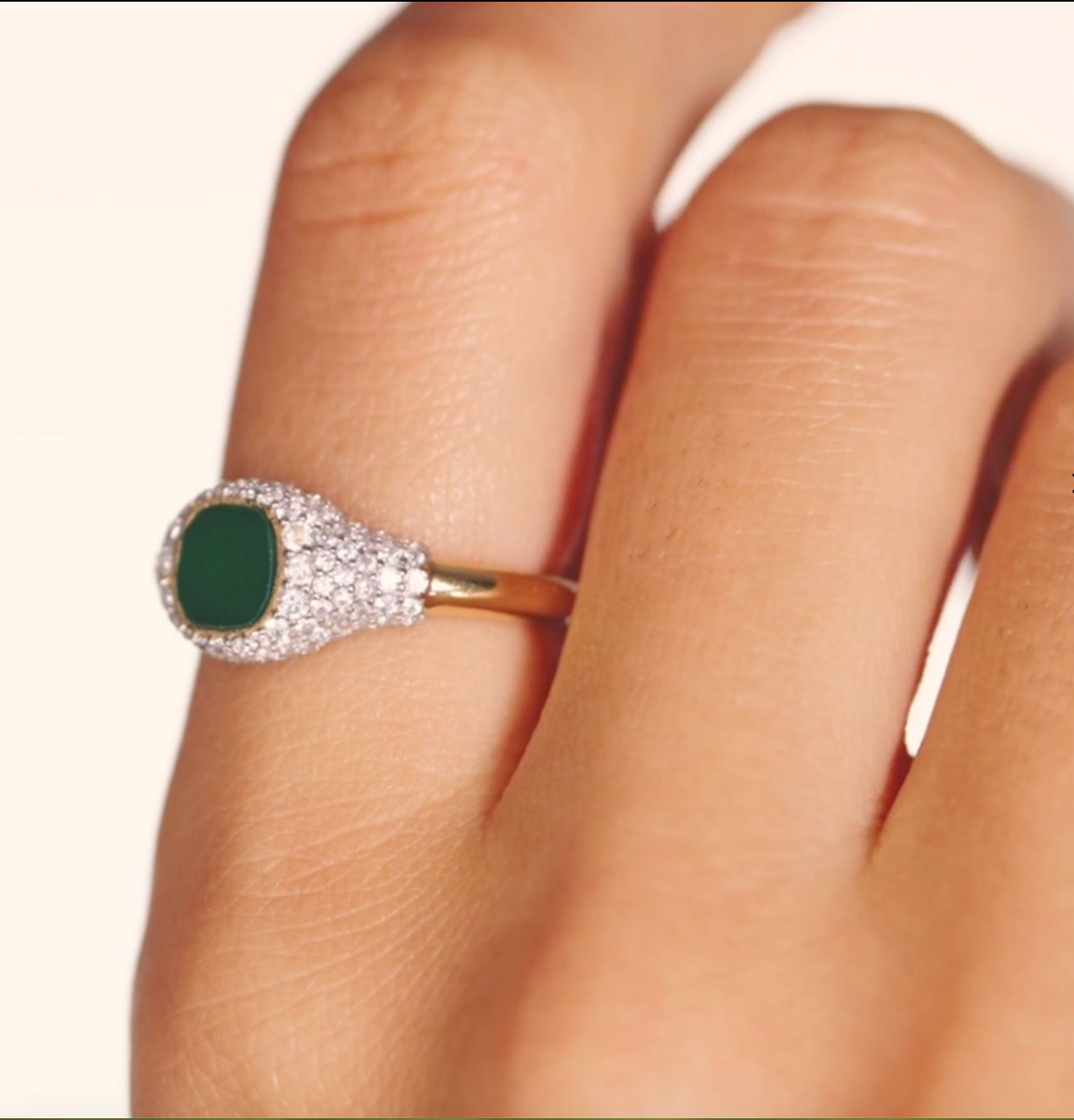 BE MAAD - Bague HOLI - Onyx vert