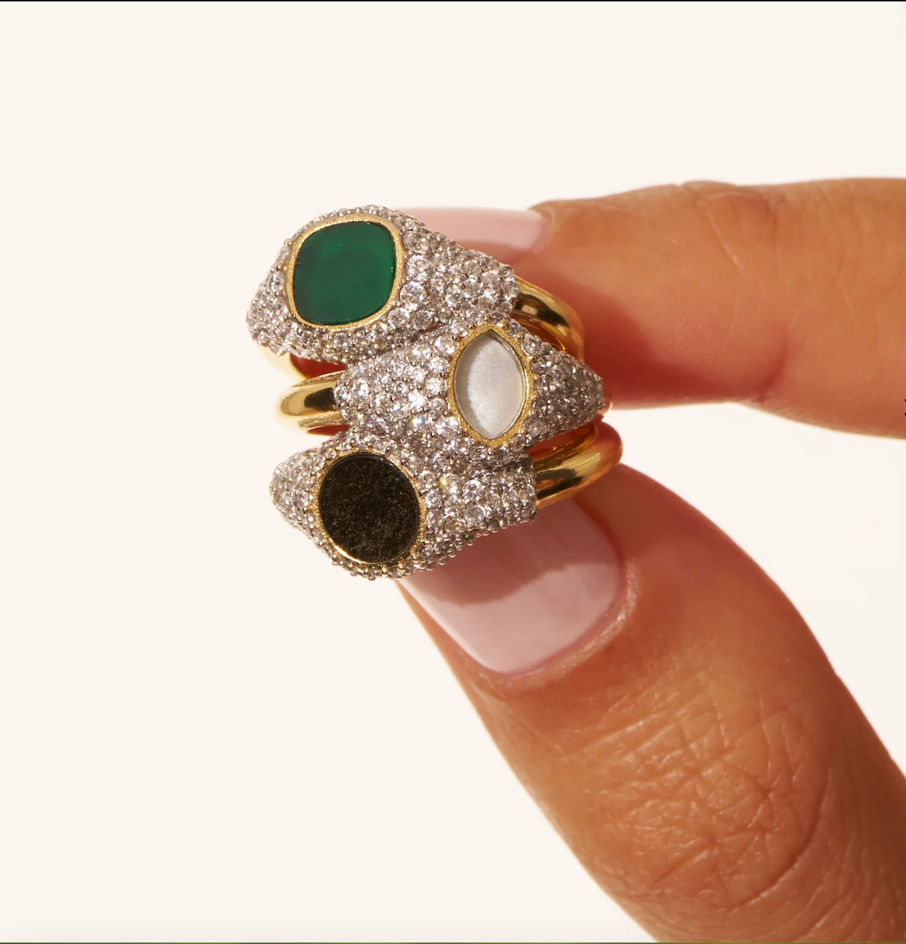 BE MAAD - Bague HOLI - Onyx vert