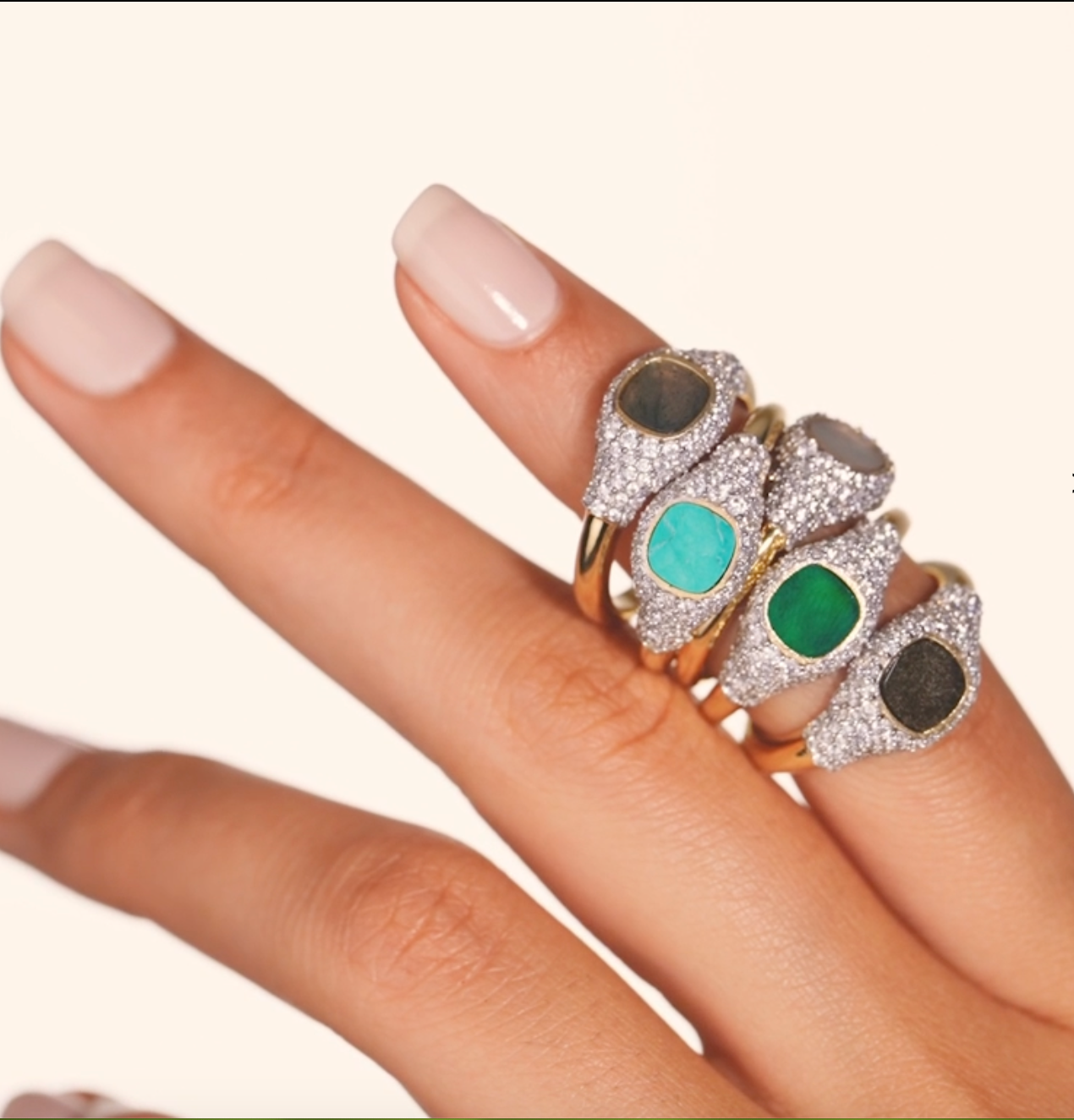BE MAAD - Bague HOLI - Onyx vert