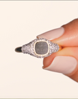 BE MAAD - Bague HOLI - Obsidienne dorée