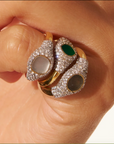BE MAAD - Bague HOLI - Obsidienne dorée