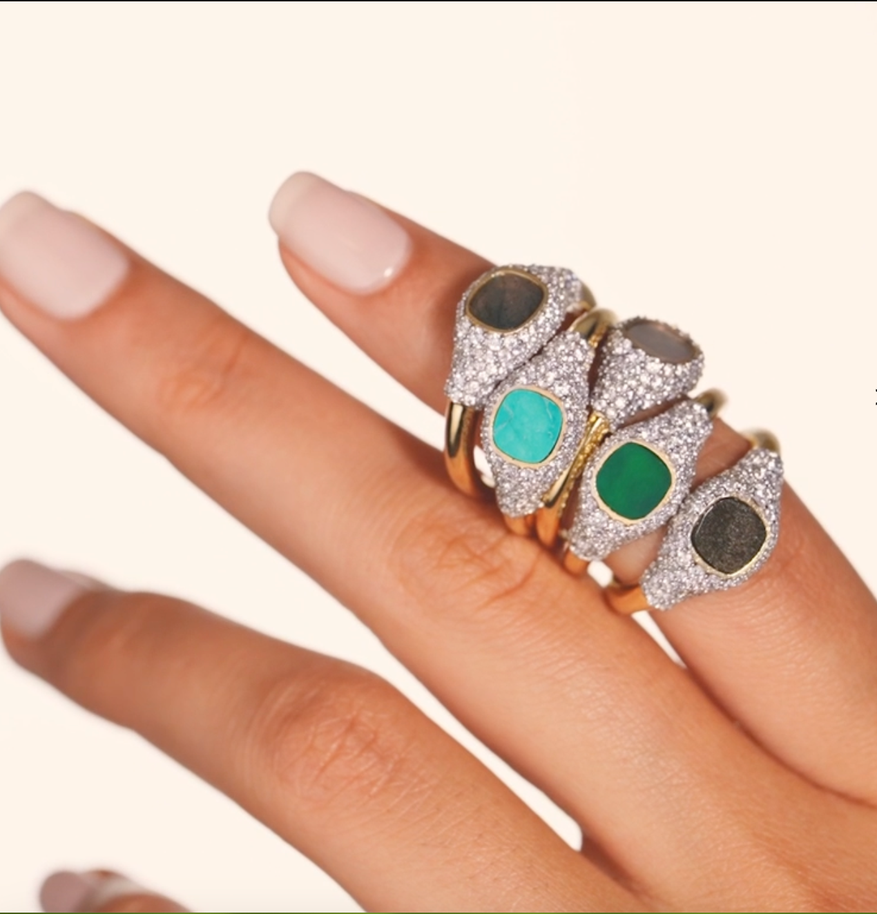 BE MAAD - Bague HOLI - Obsidienne dorée