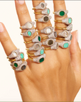 BE MAAD - Bague HOLI - Obsidienne dorée
