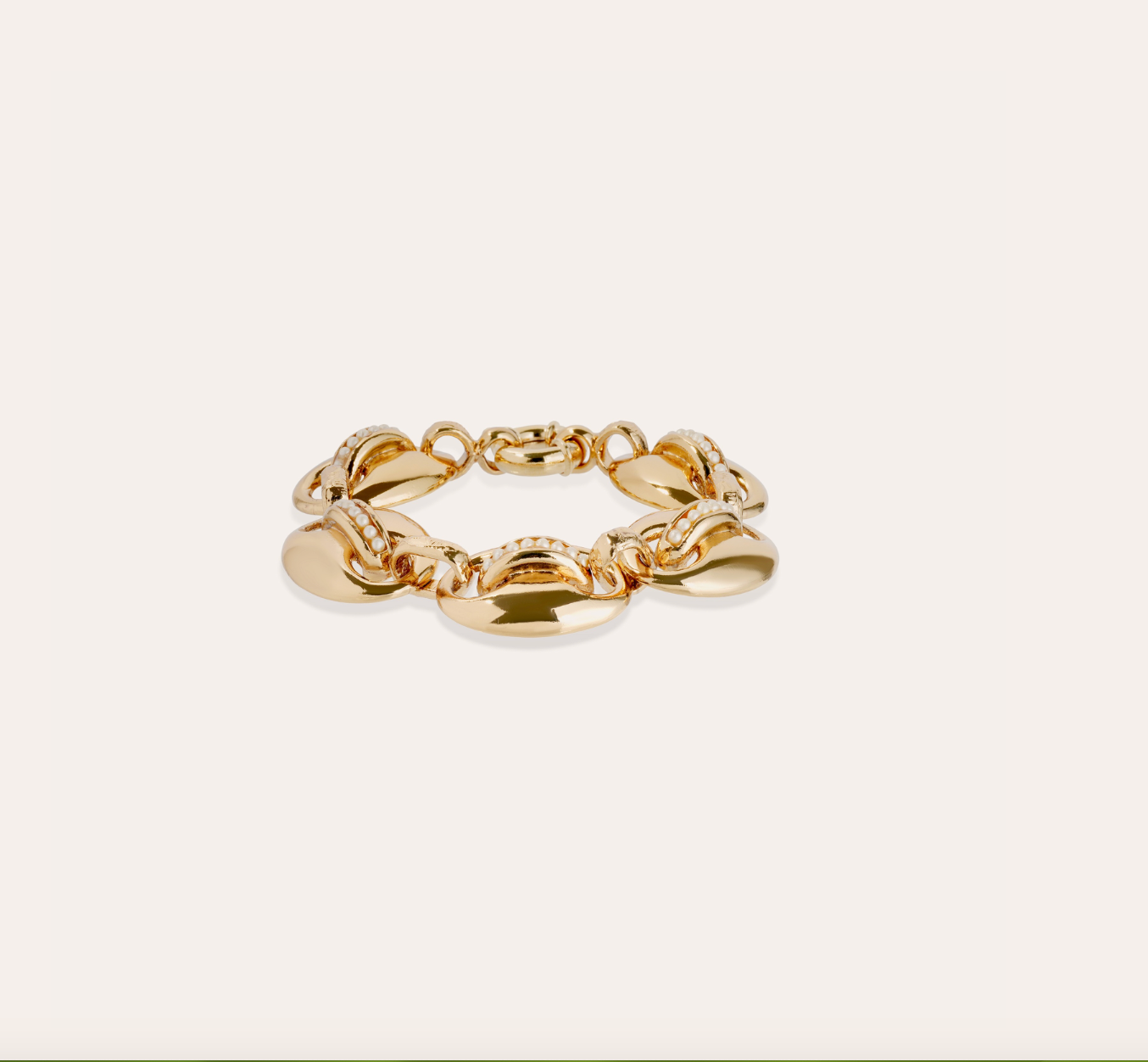 GAS BIJOUX - Bracelet COPHEA mini doré - Nacre blanche métal doré à l'or fin