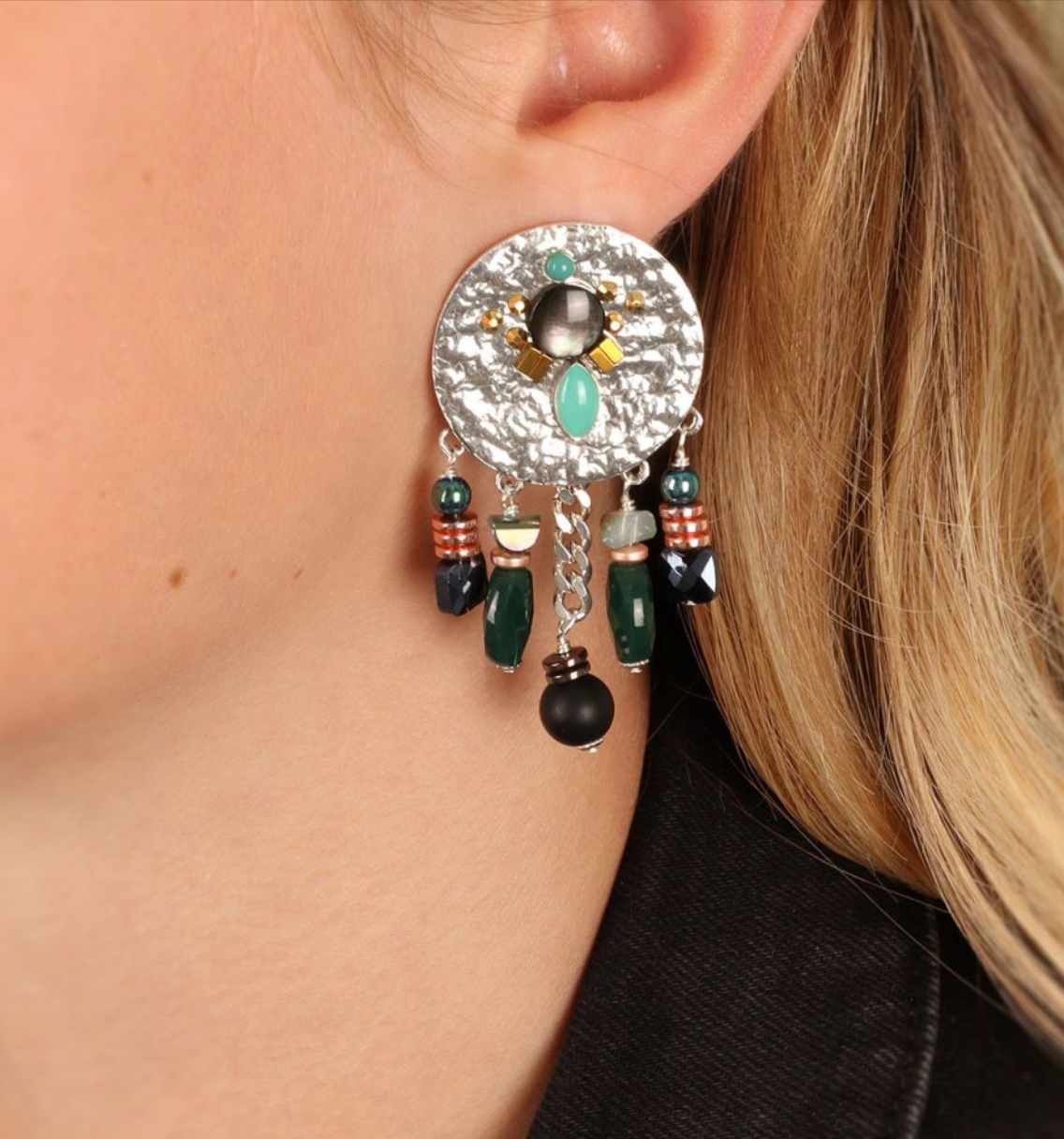 TARATATA - Boucles d'oreilles CELESTE tiges droites