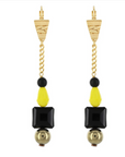 TARATATA - Boucles d'oreilles GLAM ROCK noire et jaune