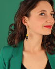 TARATATA - Boucles d'oreilles GLAM ROCK noire et jaune