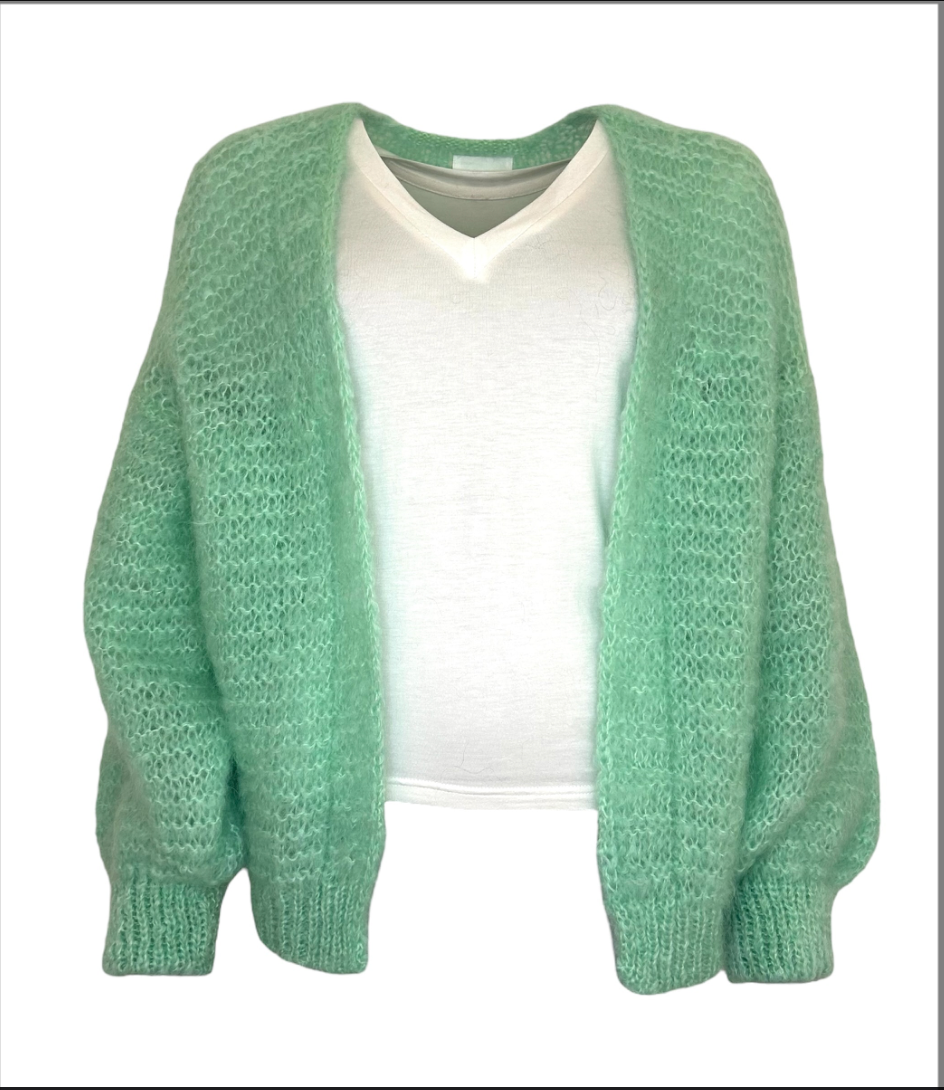 TWINS - GILET court manches longues ouvert - KN 82076 - VERT D'EAU