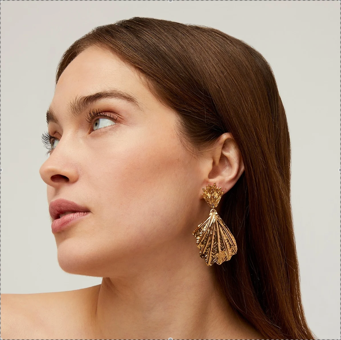 GAS BIJOUX - Boucles d'oreilles SHELLONA grand modèle dorées à l'or fin