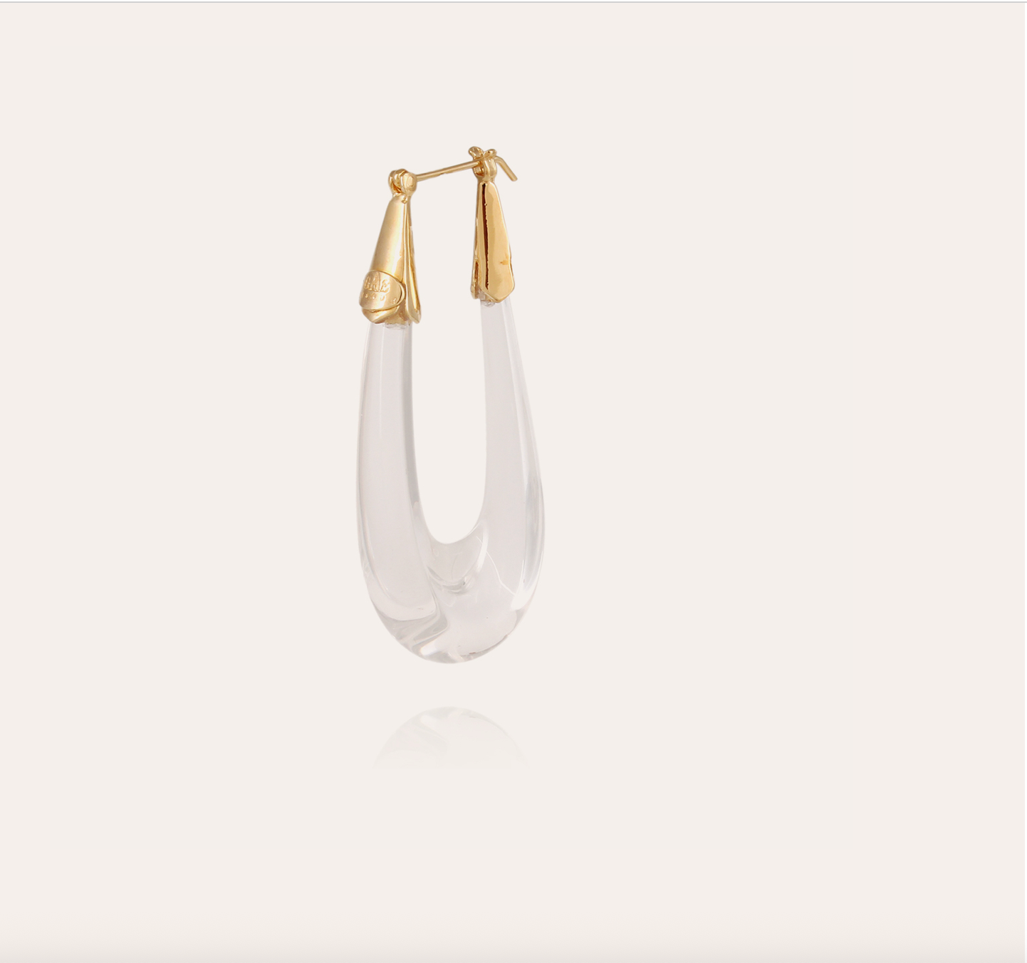 GAS BIJOUX - Boucles d'oreilles ECUME acétate transparentes dorées à l'or fin
