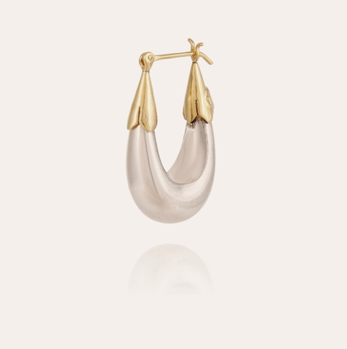 GAS BIJOUX - Boucles d'oreilles ECUME petit modèle argentées bicolore