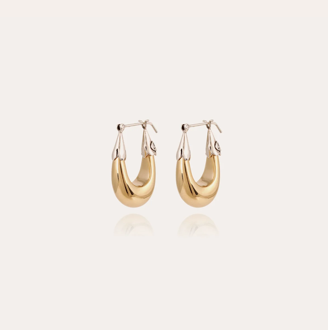 GAS BIJOUX - Boucles d'oreilles ECUME petit modèle bicolore dorées