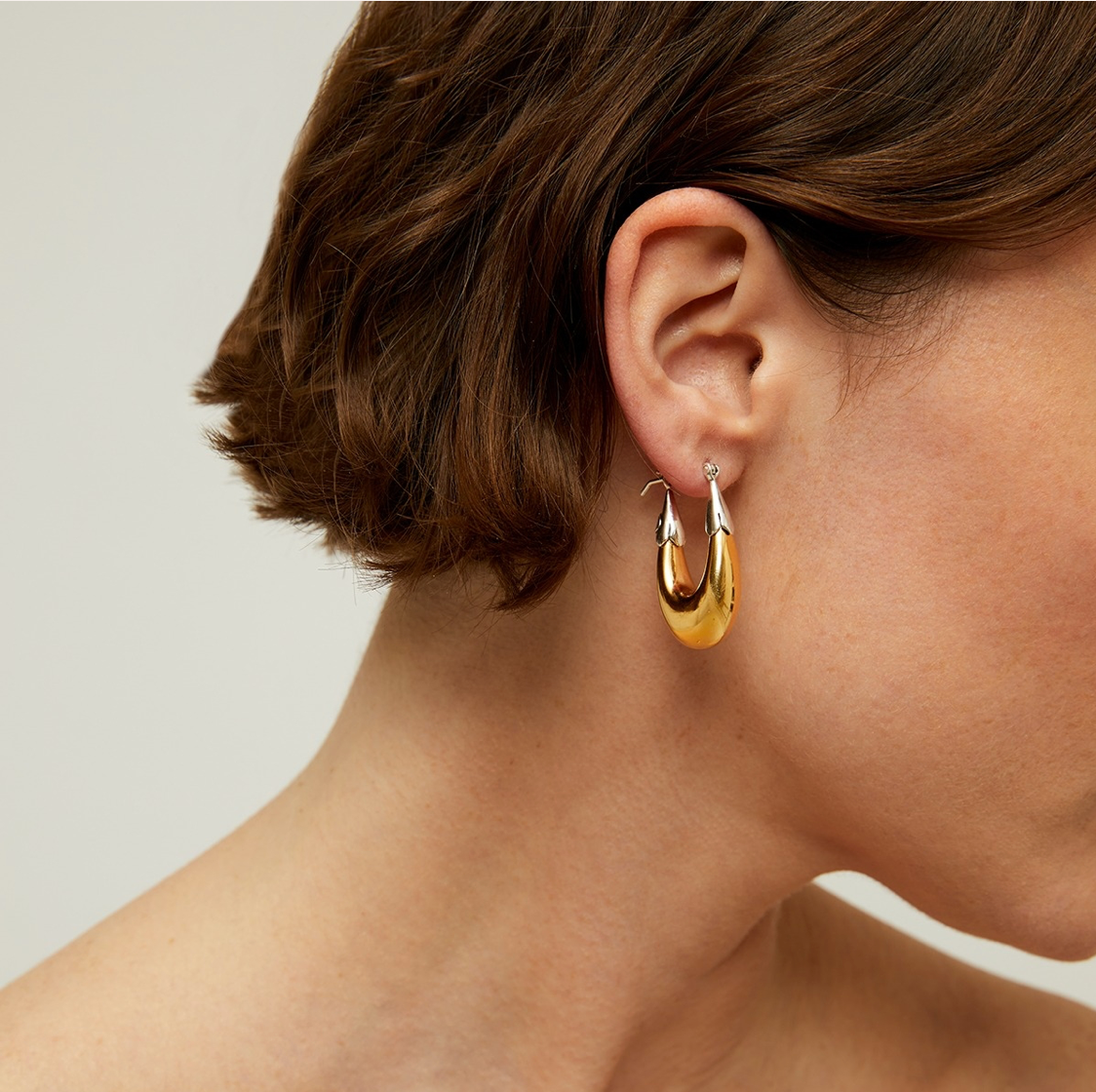 GAS BIJOUX - Boucles d'oreilles ECUME petit modèle bicolore dorées