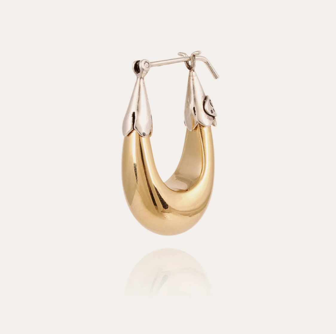 GAS BIJOUX - Boucles d'oreilles ECUME petit modèle bicolore dorées