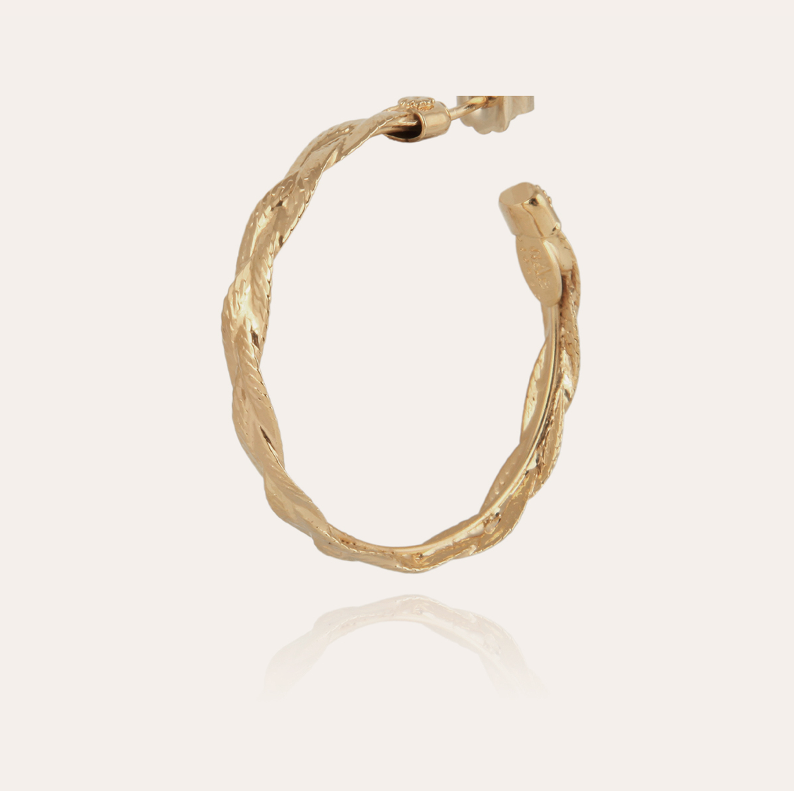 GAS BIJOUX - Boucles d'oreilles créoles TRESSE petit modèle dorées à l'or fin