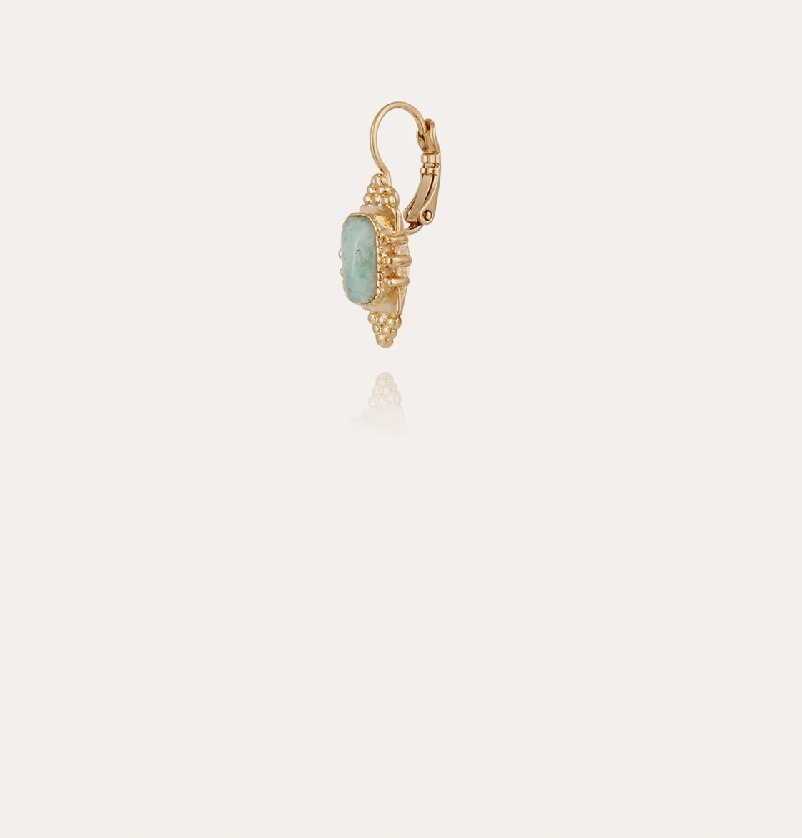 GAS BIJOUX - Boucles d'oreilles SERTI TALISMAN petit modèle dorées - AMAZONITE
