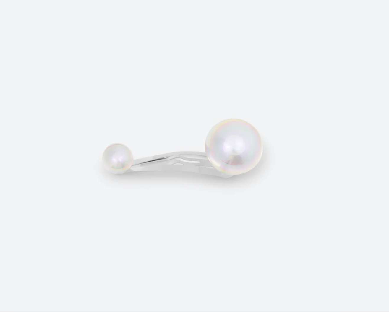 LA MOME BIJOU - PINCE A CHEVEUX 2 perles 12 et 23 mn en argenté