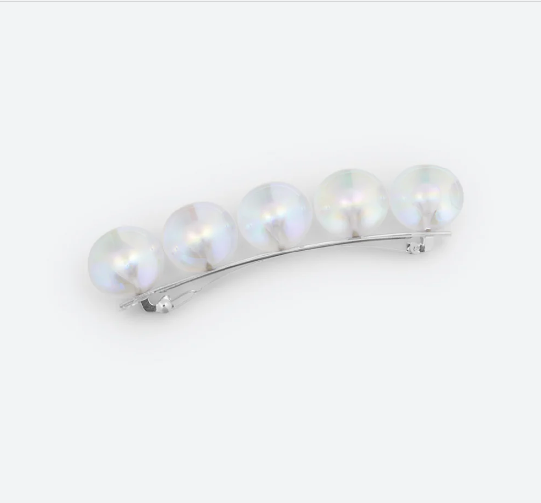 LA MOME BIJOU - BARRETTE A CHEVEUX 5 PERLES - 23 mm - argenté