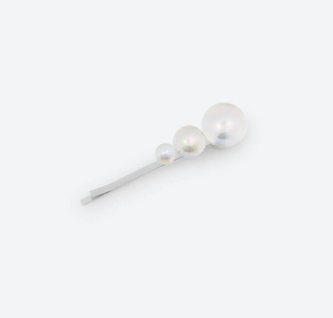 LA MOME BIJOU - EPINGLE A CHEVEUX A 3 PERLES - argenté