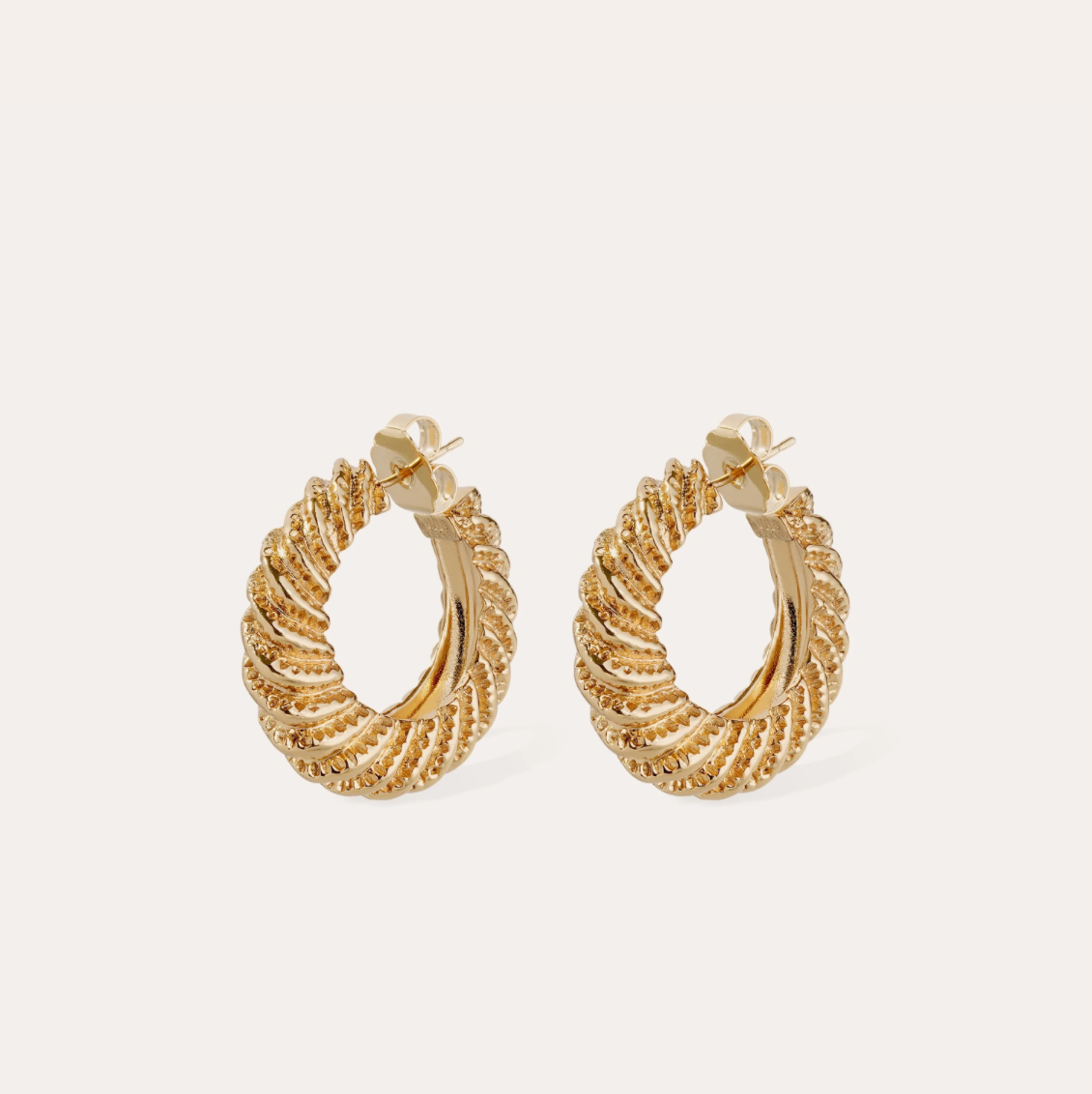GAS BIJOUX - Boucles d'oreilles créoles Kontiki métal doré à l'or fin